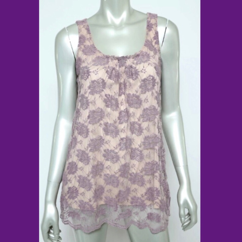 Cabi Tank #663 Intrigue Lace Lavender Small